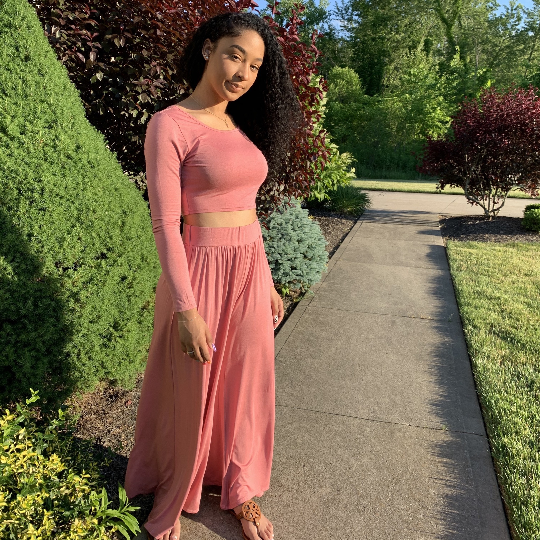 Soft Sunday Two Piece Set-Salmon