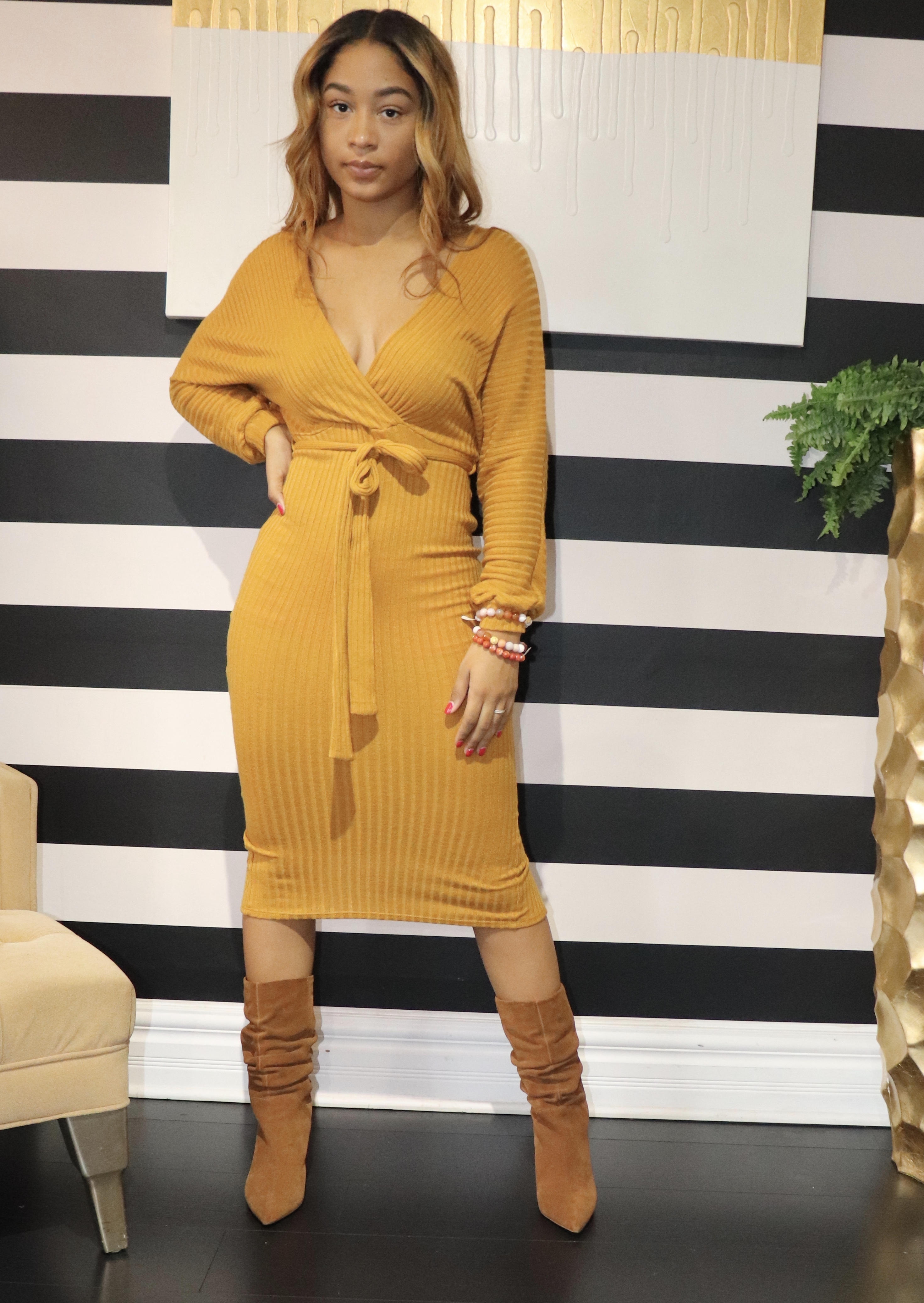 Lauren Ribbed Dress UPDR824-LAUREN