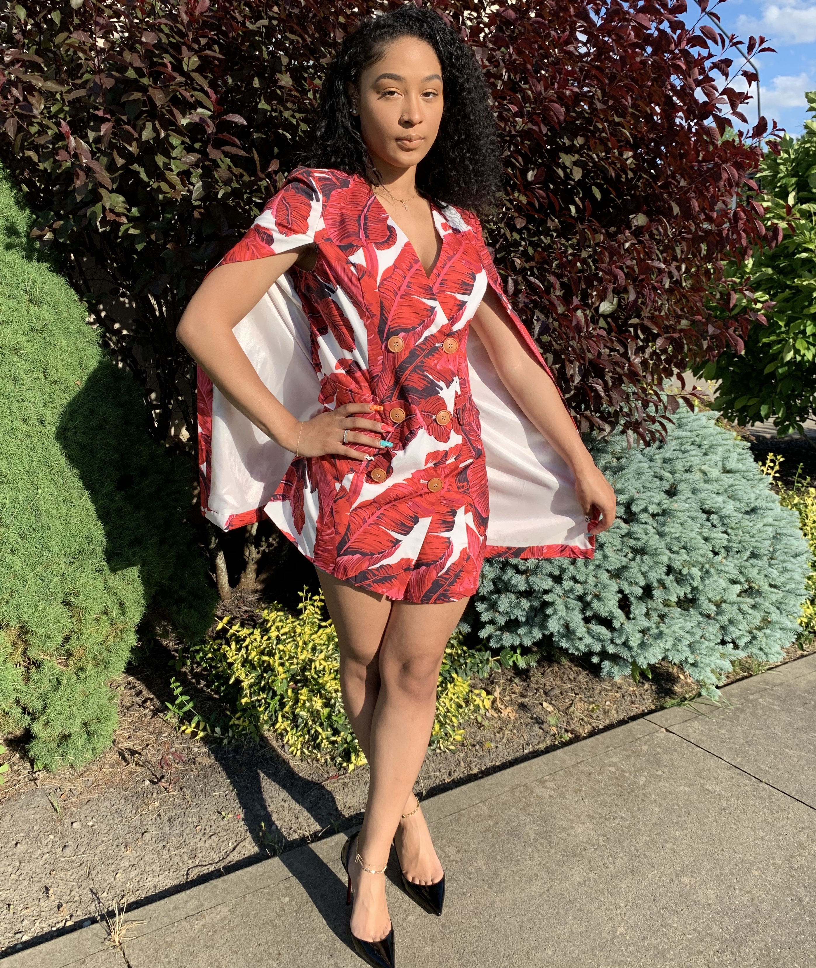 Daniela Cape Double Breasted Dress