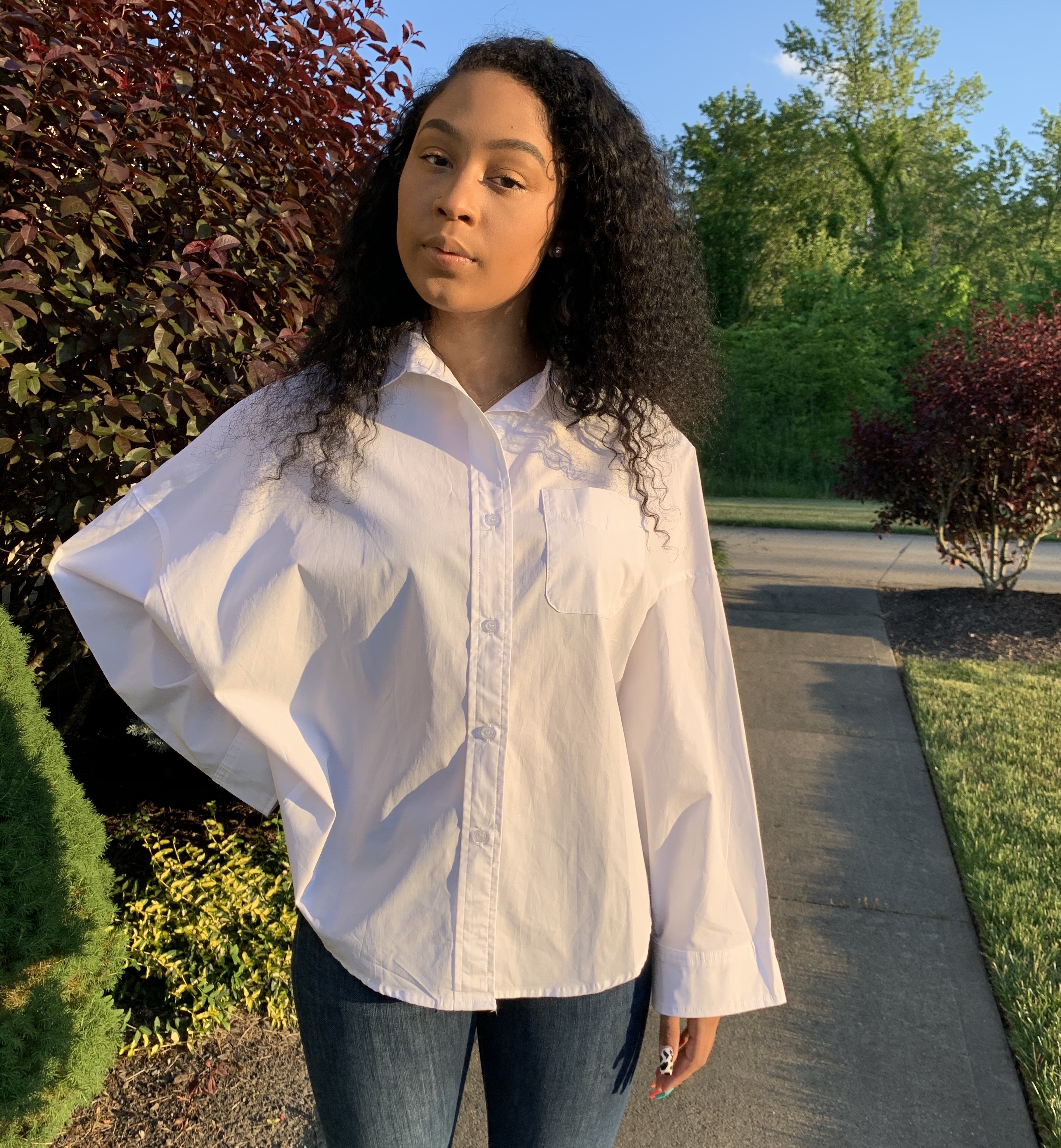 Boyfriend Oversized Button Up Top UPSH909-BOYFRIEND