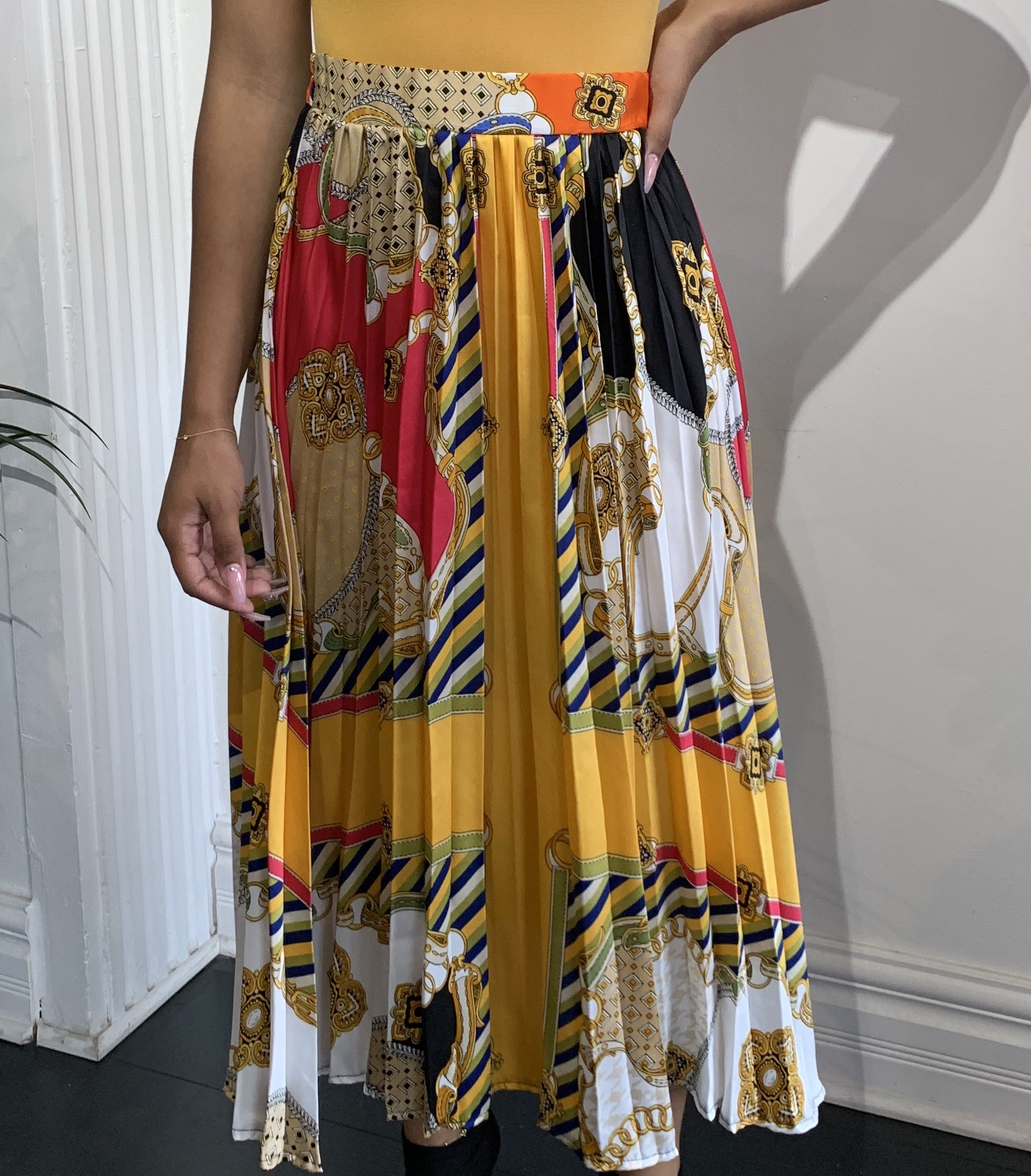 Brunch Anyone Pleated Skirt