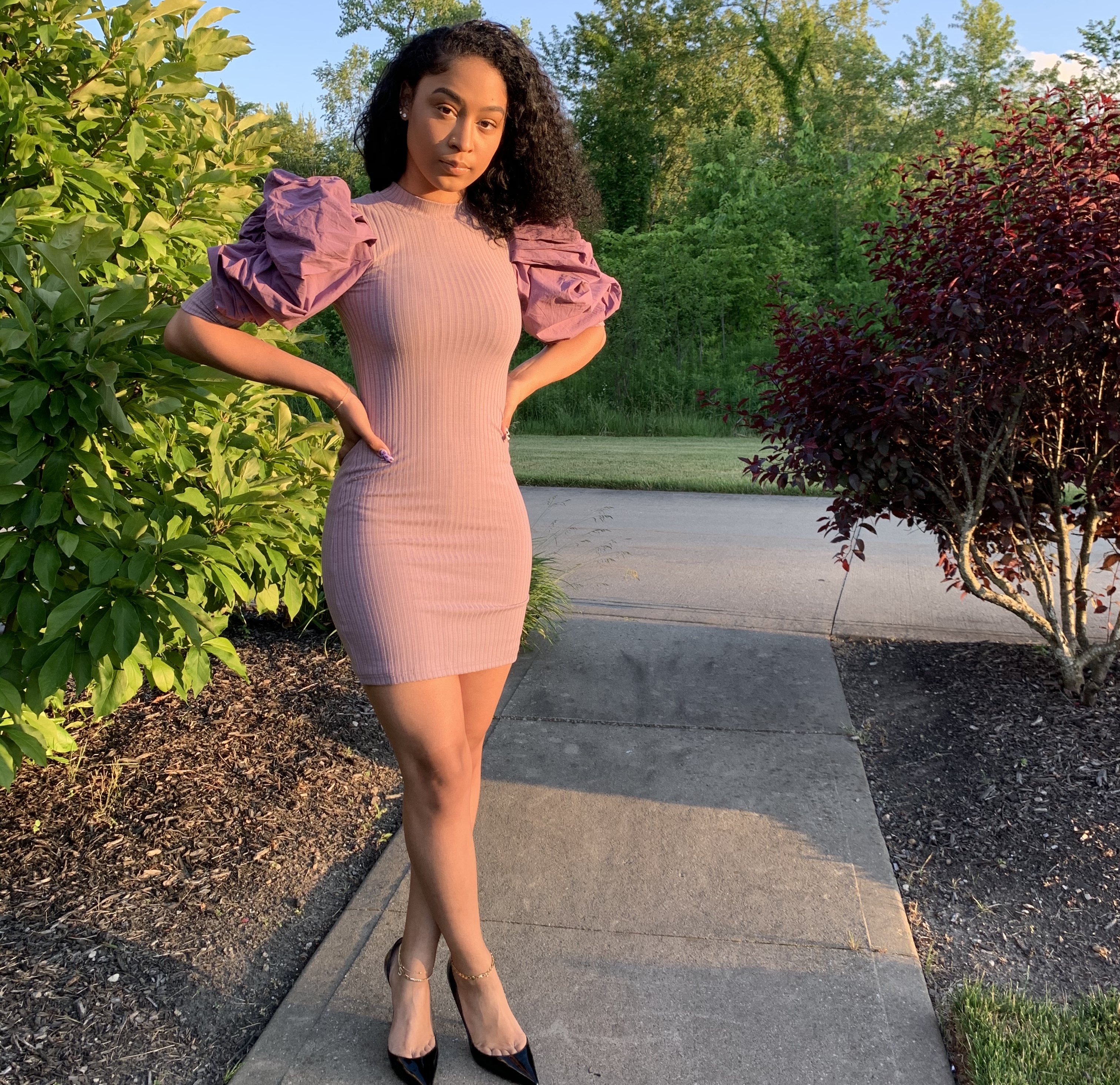 Valentina Mini Puff Sleeve Dress
