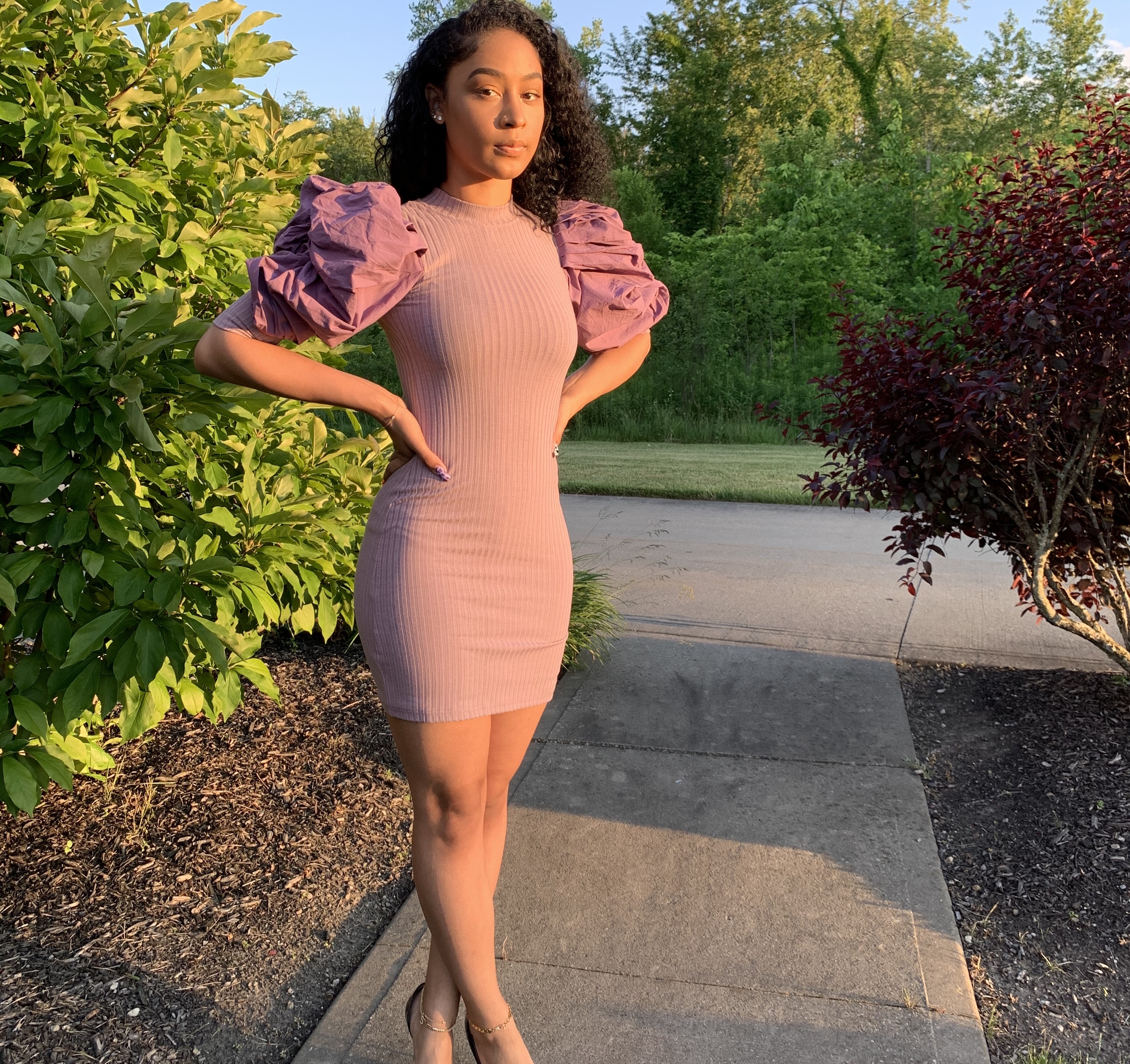 Valentina Mini Puff Sleeve Dress