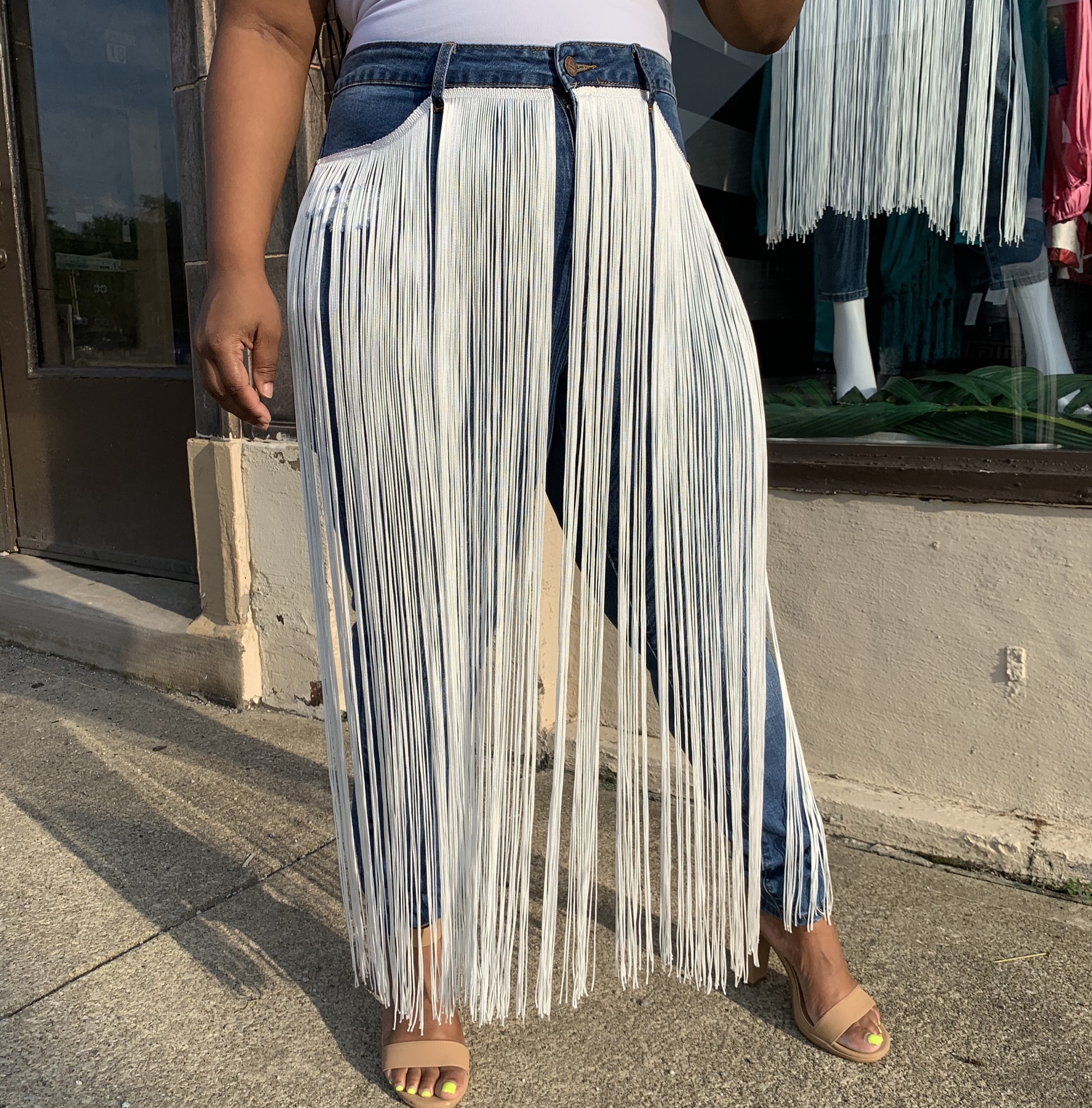 Fringy Curve Denim Jeans