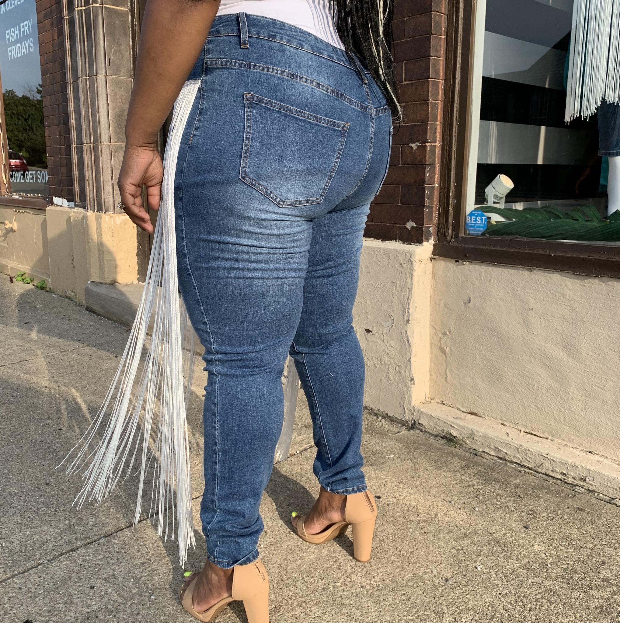 Fringy Curve Denim Jeans