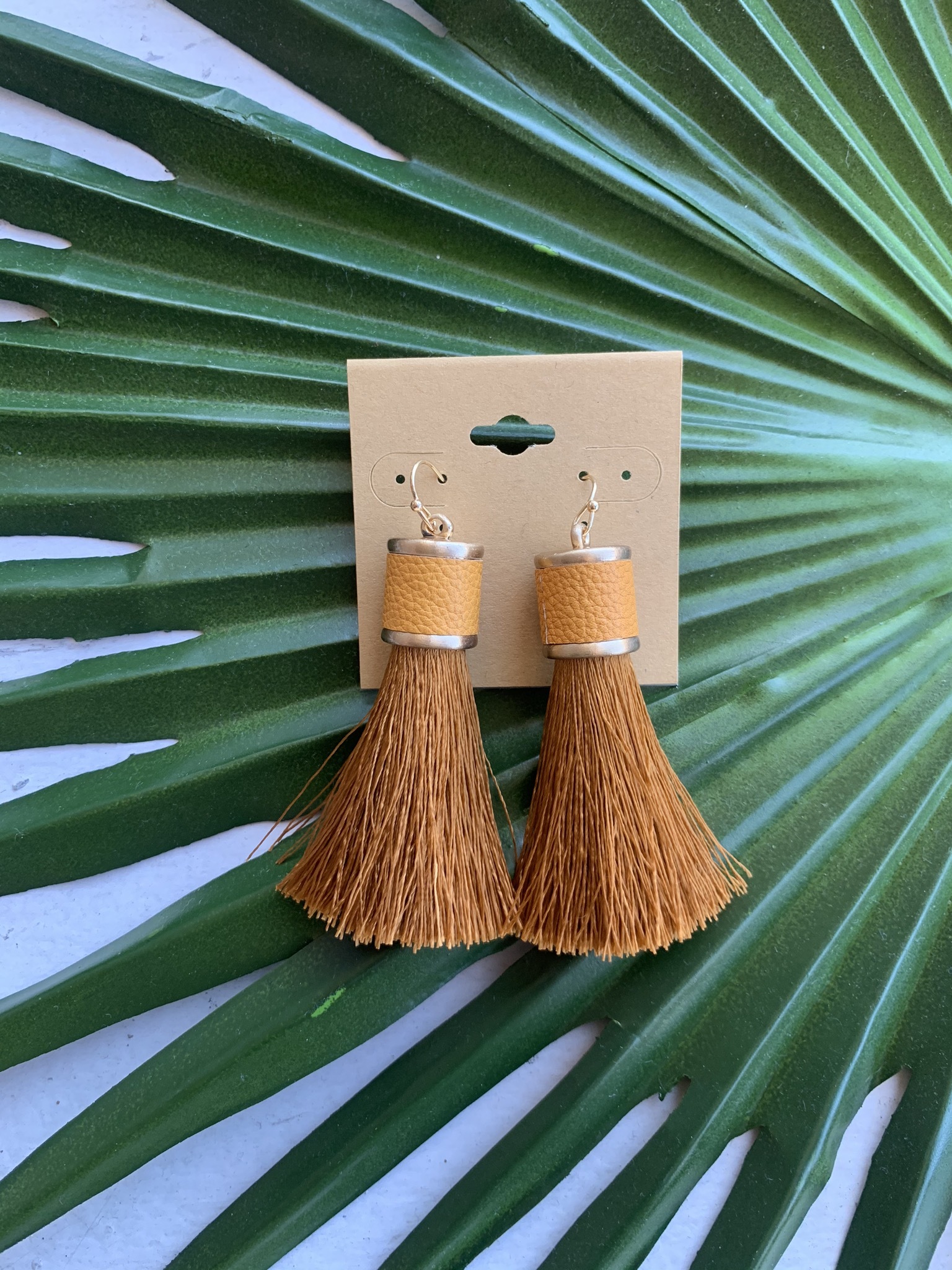 Ramiah Tassel Earrings-Mustard UPAC0001-RAMIAH-MUSTARD