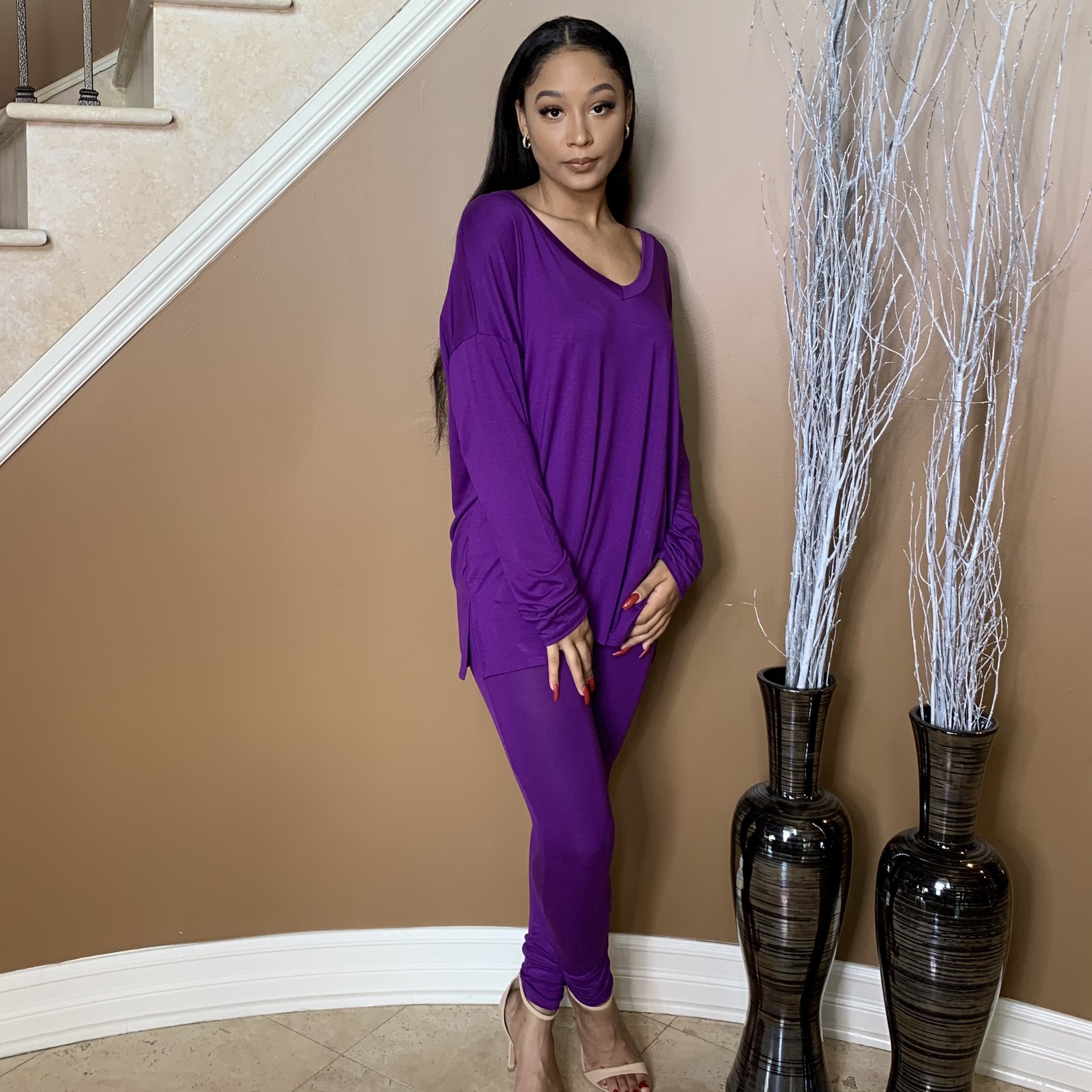 Max Chillin Two Piece Set-Purple UP2P934-MAXCHILLINPURPLE
