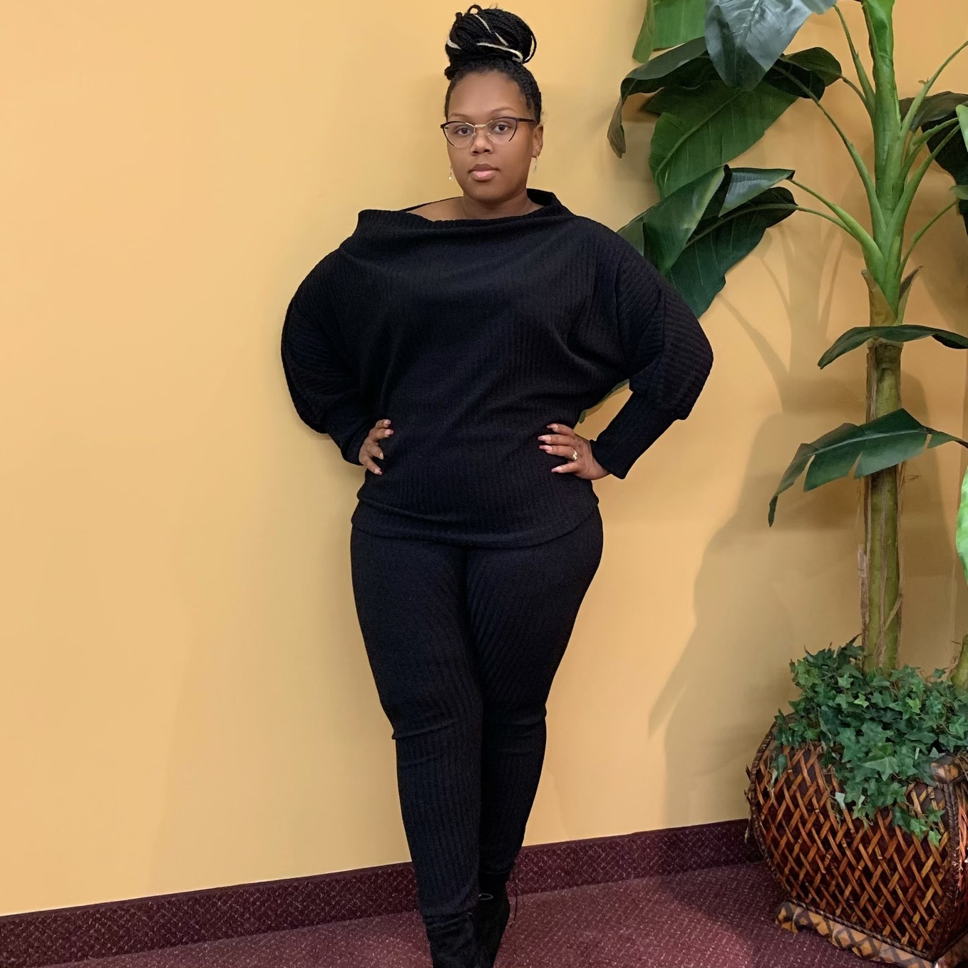 Groove Back Two Piece Set-Black UP2P936-GROOVEBACK