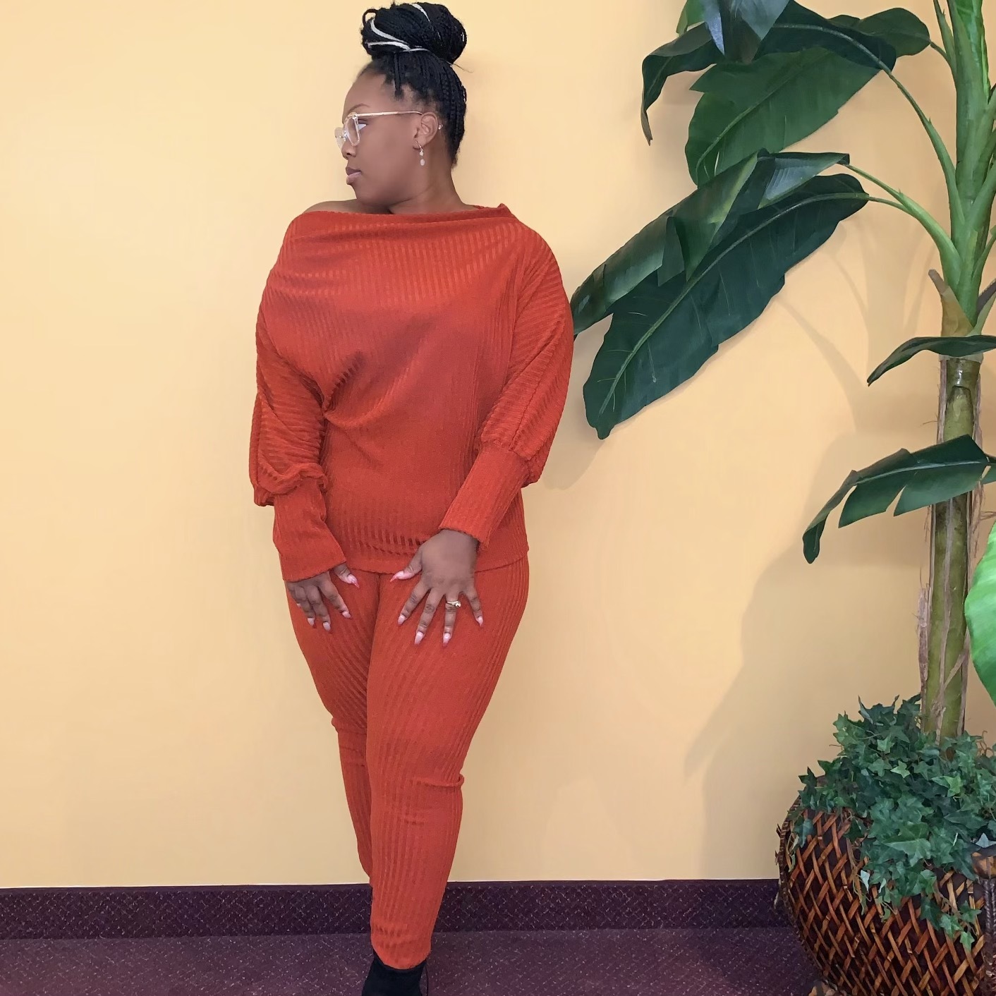 Groove Back Two Piece Set-Rust UP2P936-GROOVEBACK-RUST