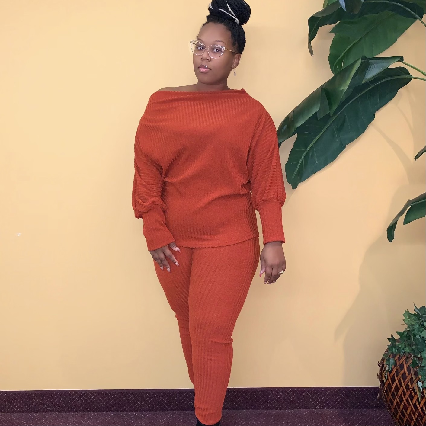 Groove Back Two Piece Set-Rust