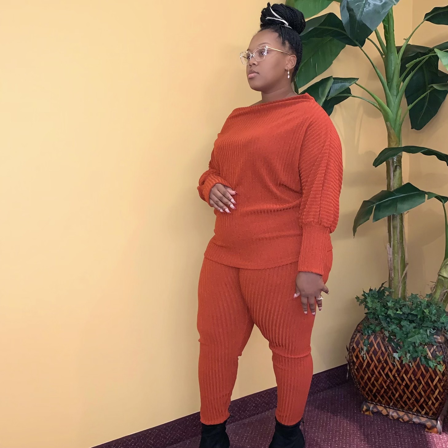 Groove Back Two Piece Set-Rust