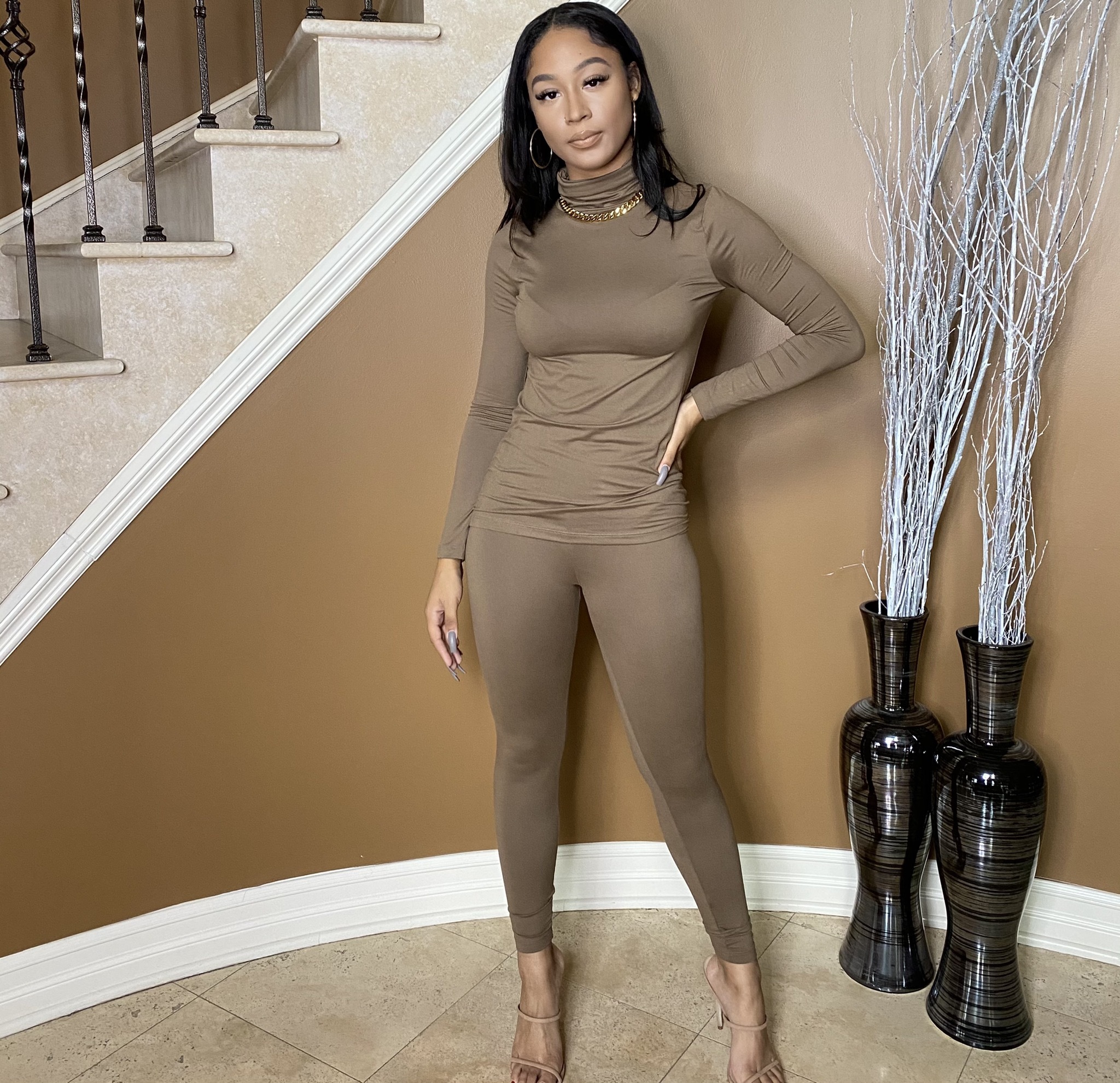 Light Work Two Piece Set-Mocha