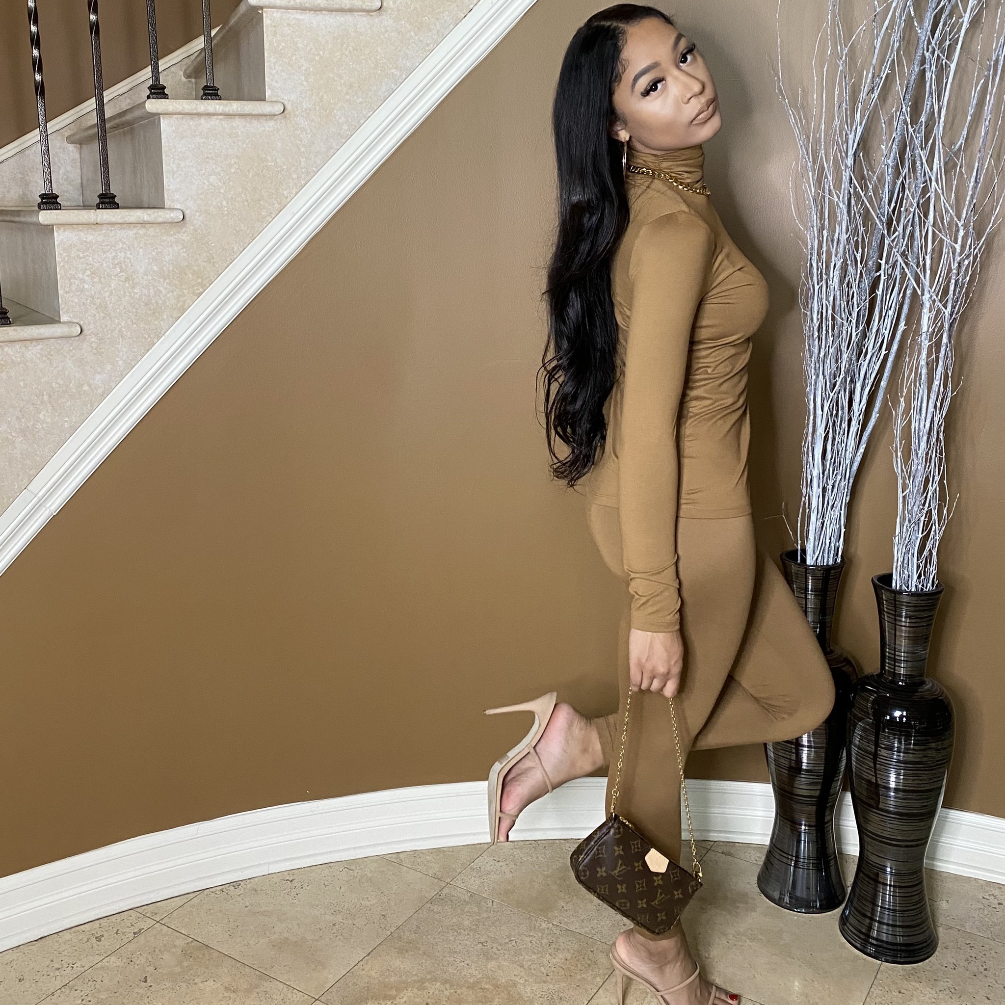 Light Work Two Piece Set-Deep Camel