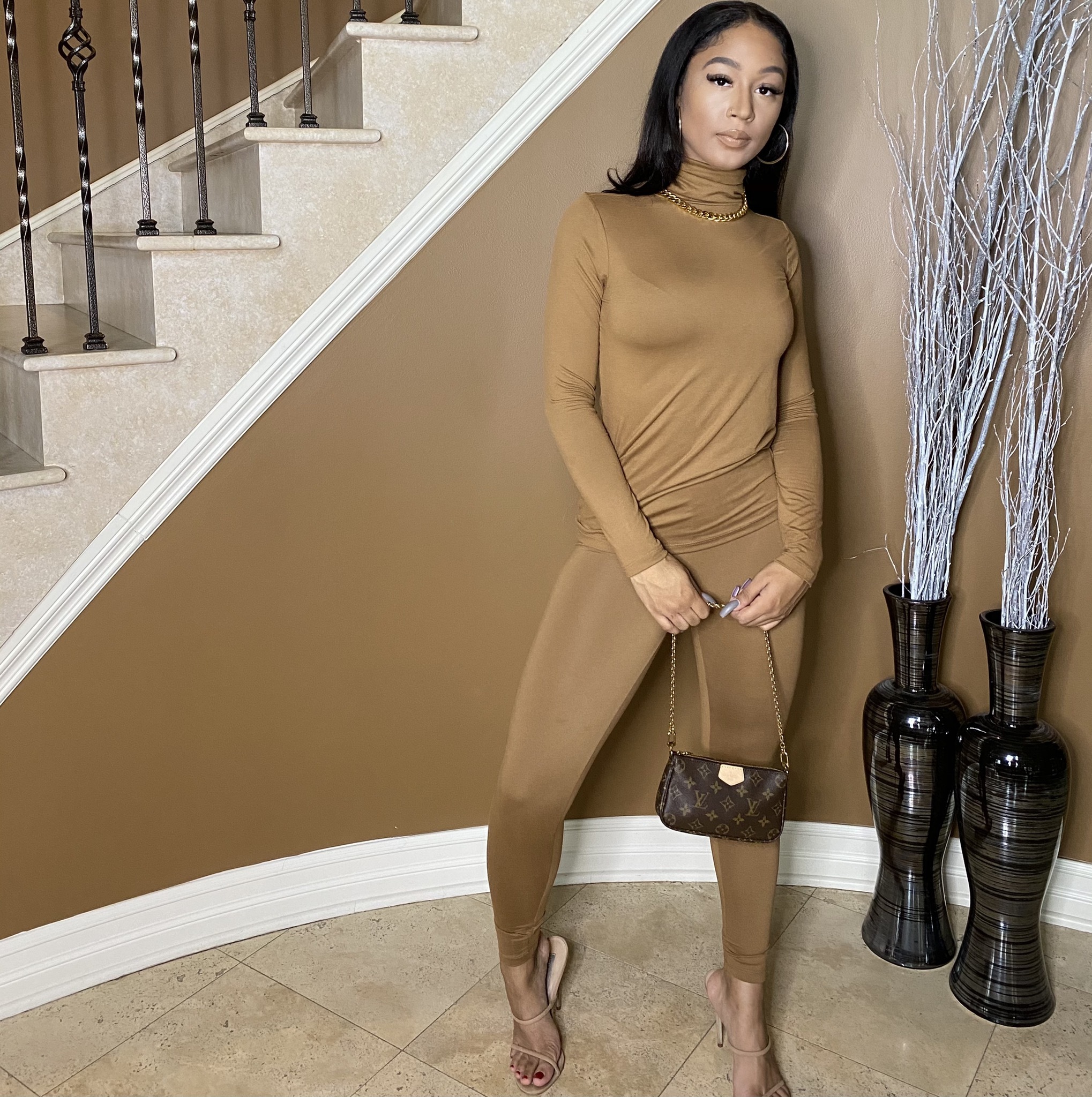 Light Work Two Piece Set-Deep Camel