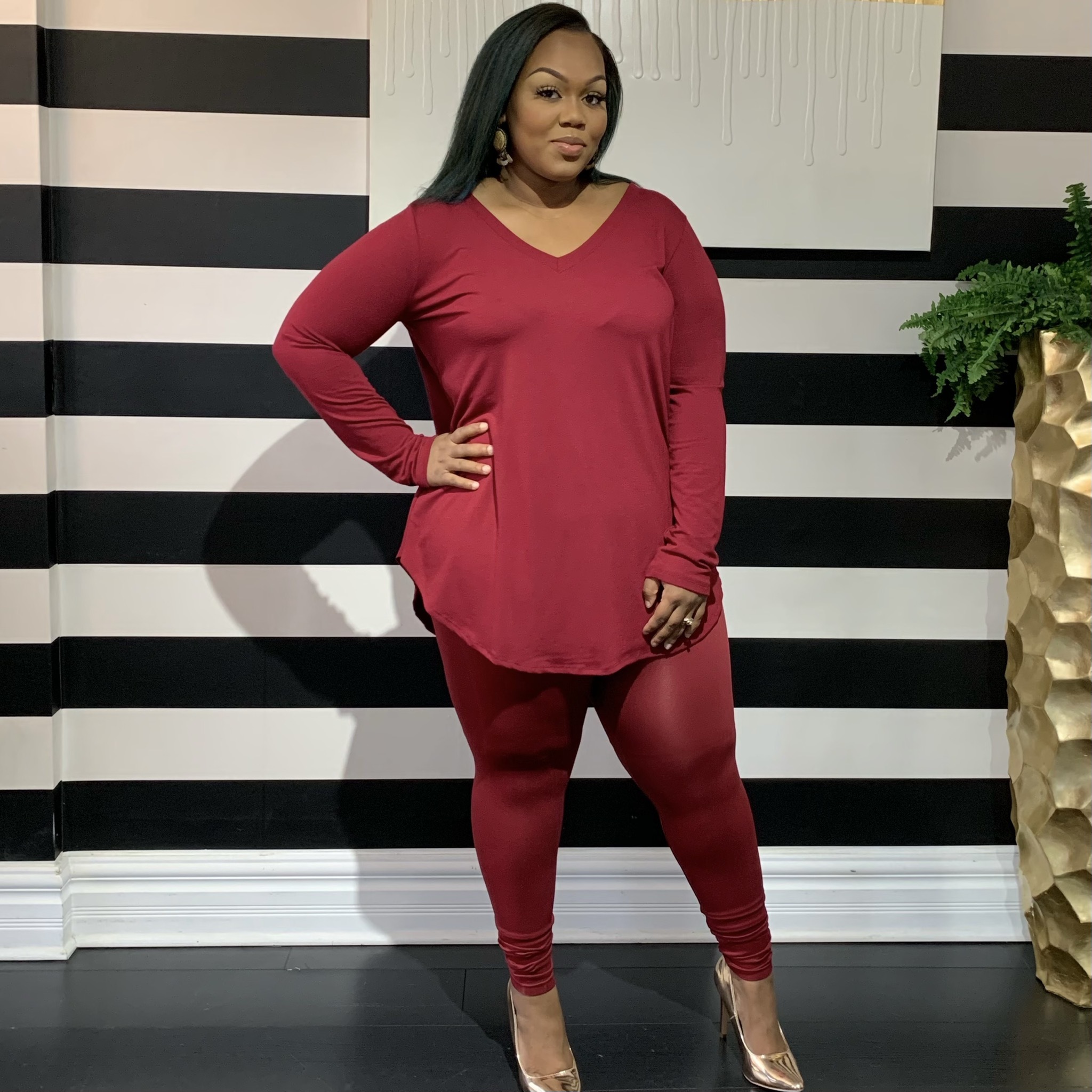 Dashing Around Two Piece Set-Curvy