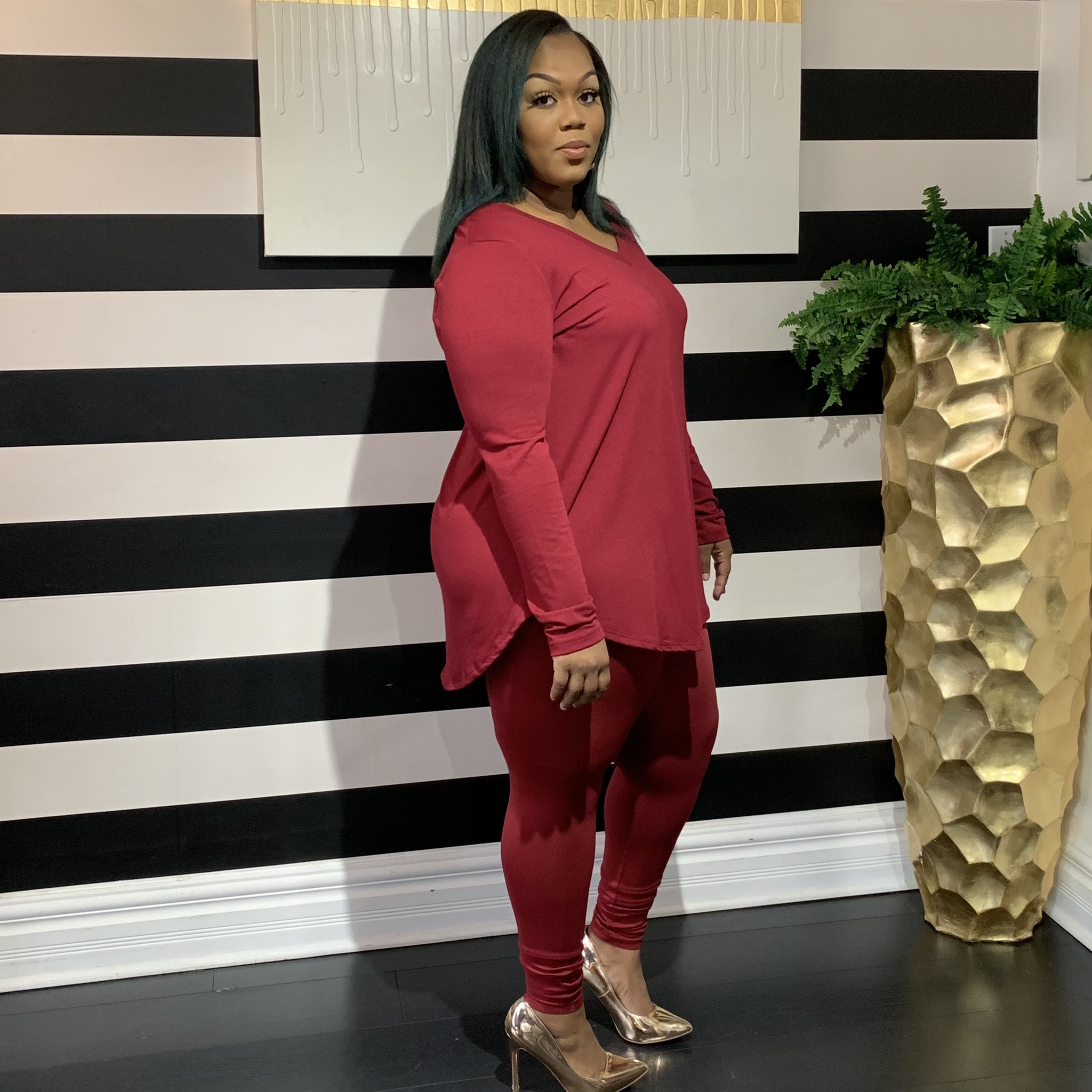 Dashing Around Two Piece Set-Curvy