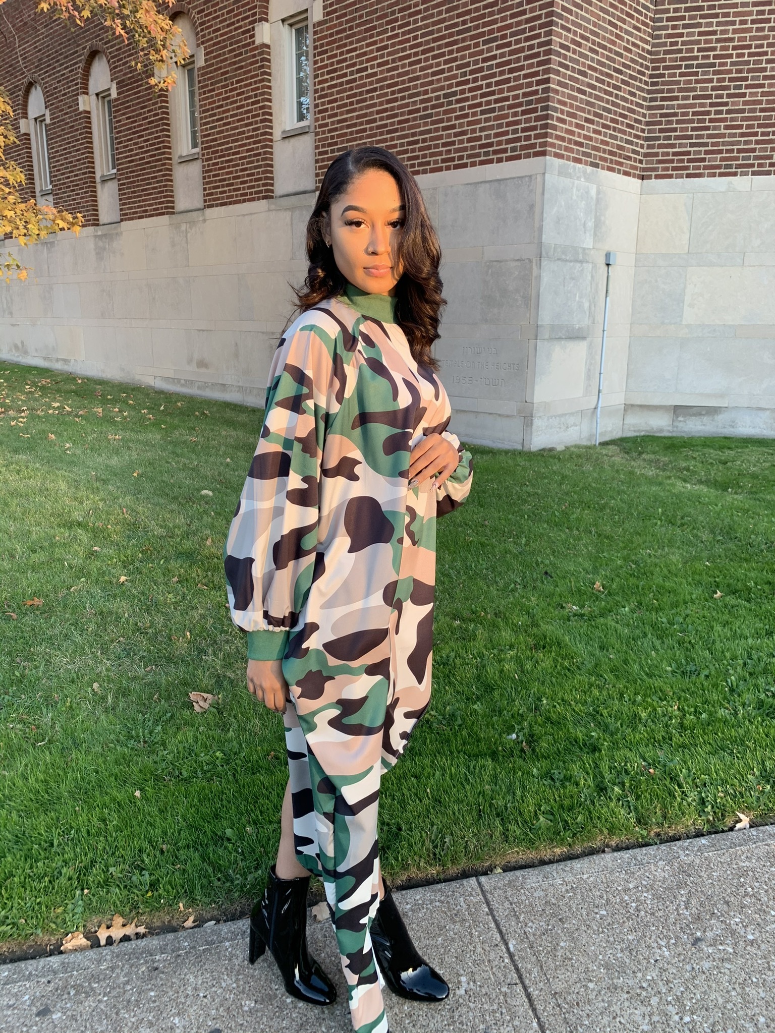Sassy Soldier Turtleneck High Low Top UPSH949-SASSYSOLDIER
