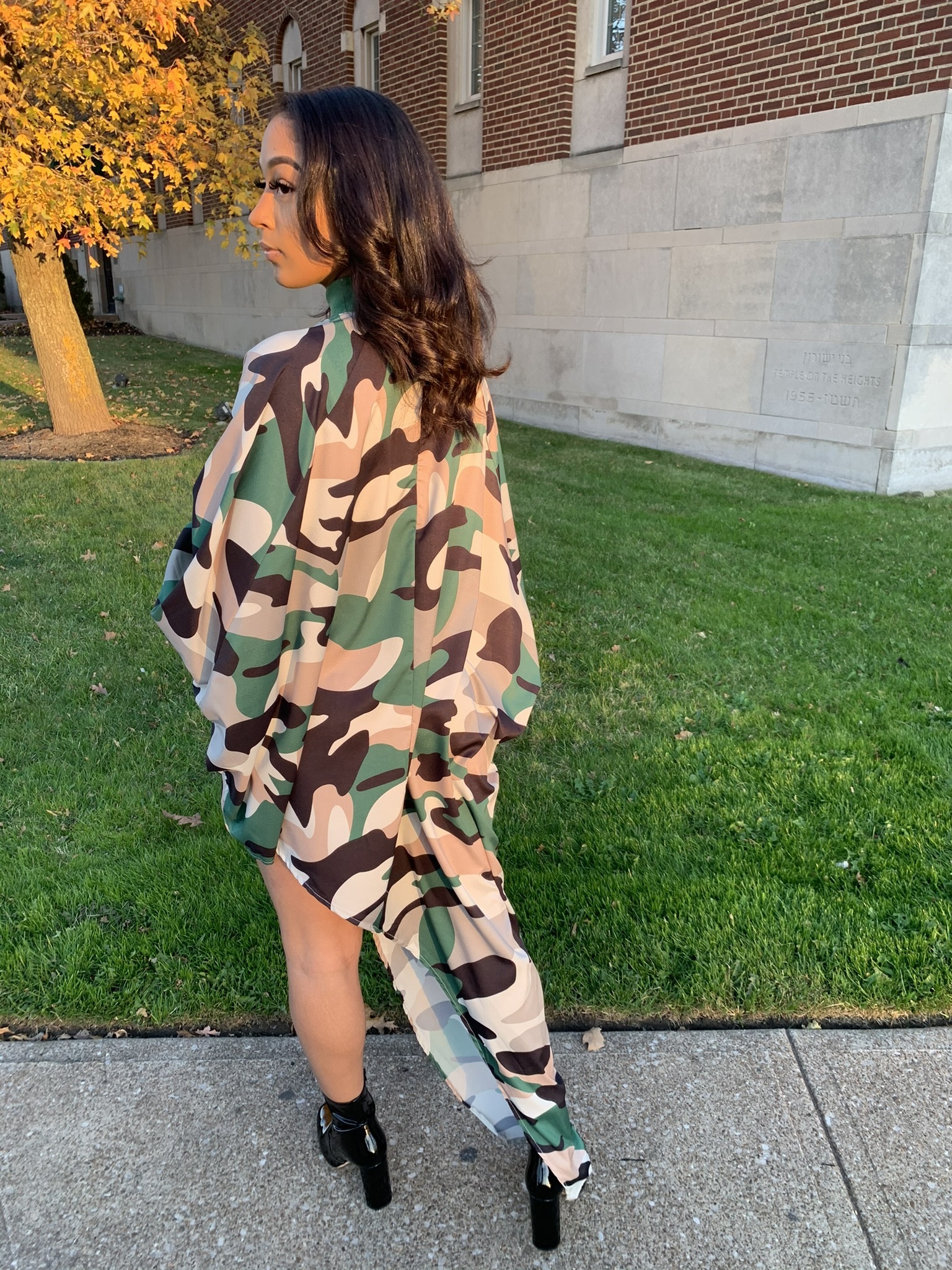 Sassy Soldier Turtleneck High Low Top