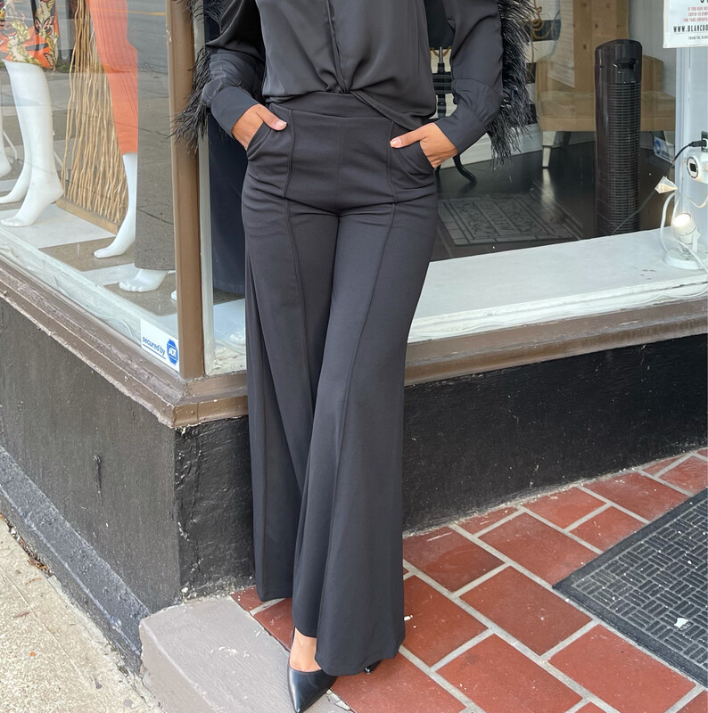 Slick It Wide Leg Pants-Black