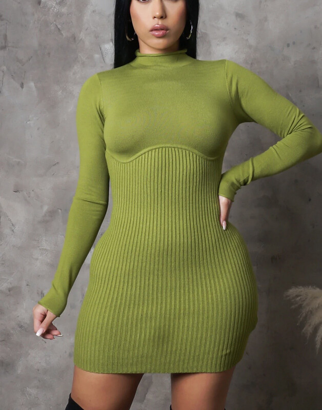 Little Miss Grinch Mini Sweater Dress