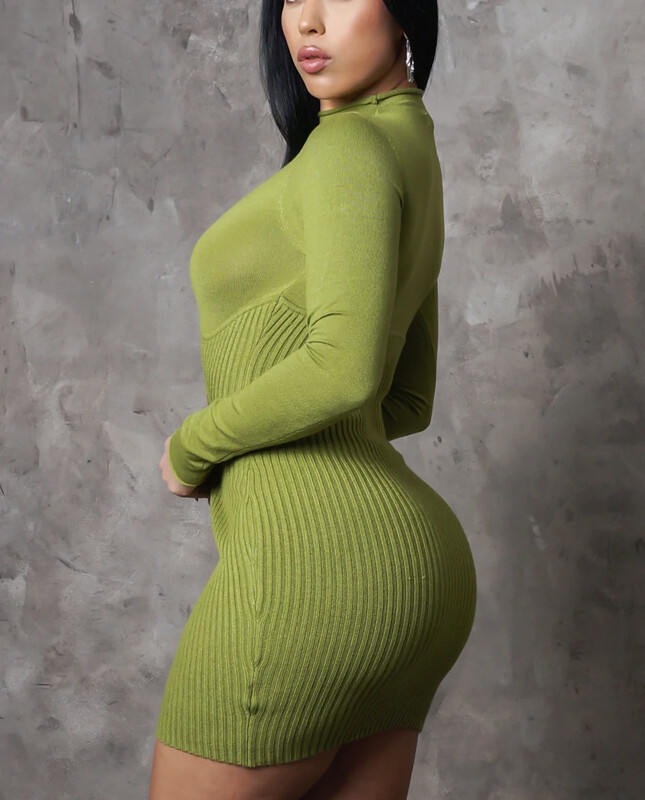 Little Miss Grinch Mini Sweater Dress