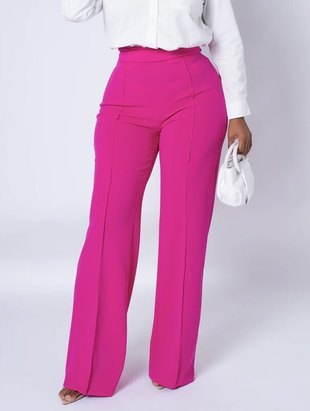 Miss Me Yet High Waist Pants-Fuchsia
