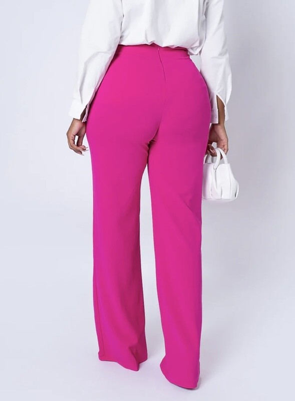 Miss Me Yet High Waist Pants-Fuchsia