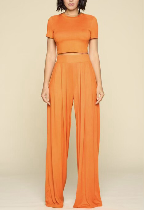 Eazy Work Two Piece Pants Set-Bright Orange