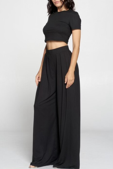 Eazy Work Two Piece Pants Set-Black