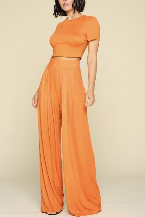 Eazy Work Two Piece Pants Set-Bright Orange