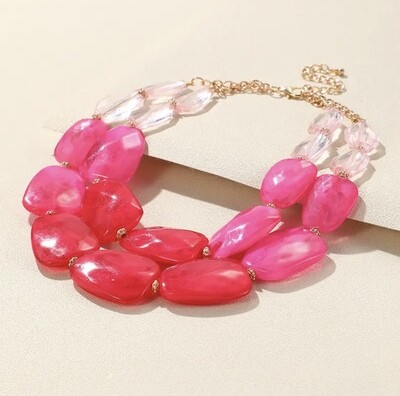 Baubles Necklace-Barbie Pink