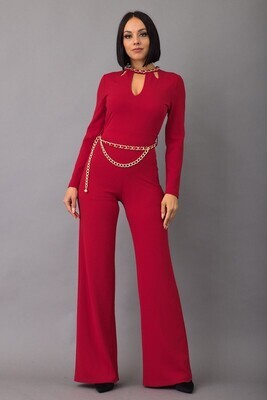Look My Way Jumpsuit-Red