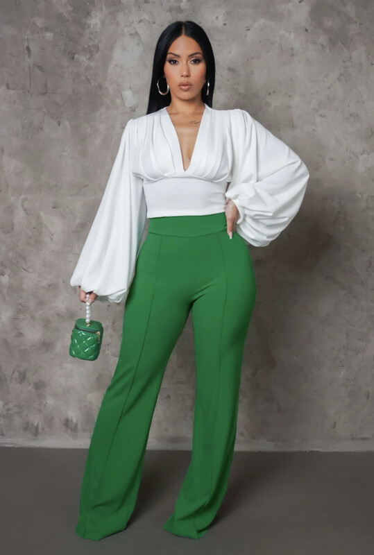 Miss Me Yet High Waist Pants-Kelly Green