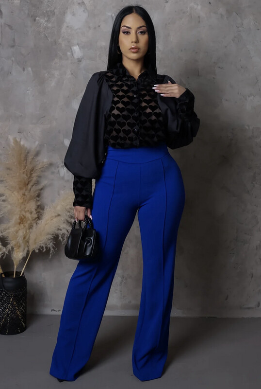 Miss Me Yet High Waist Pants-Royal Blue