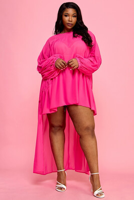 Willow Tunic Top-Hot Pink
