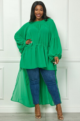 Willow Tunic Top-Kelly Green