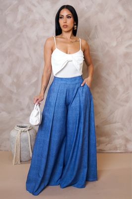 Going Crazy Palazzo Pants-Blue