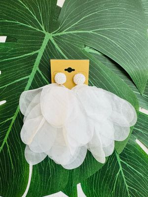 Dangle Earrings-White