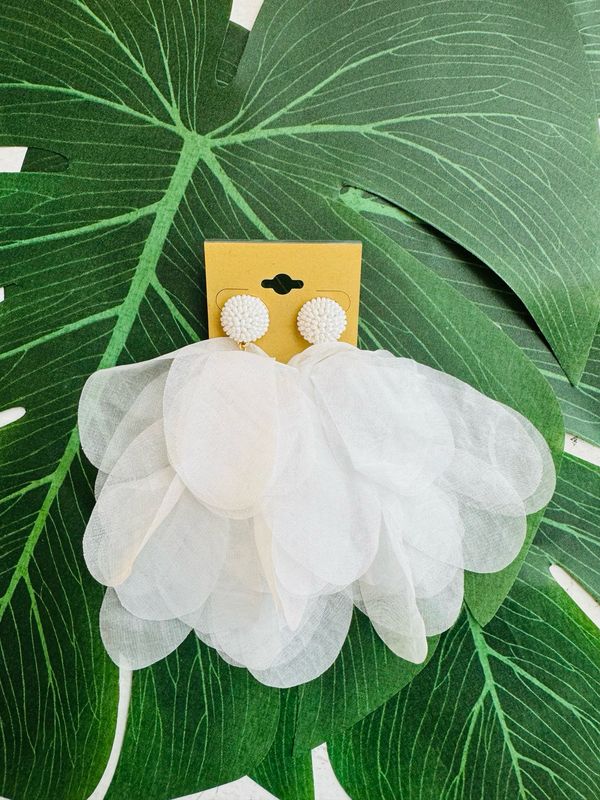 Dangle Earrings-White