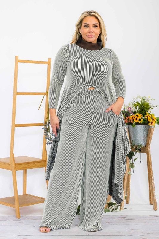 Le Chic Two Piece Knit Pants Set