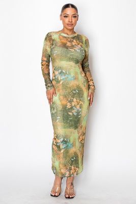 Green Meadow Midi Dress