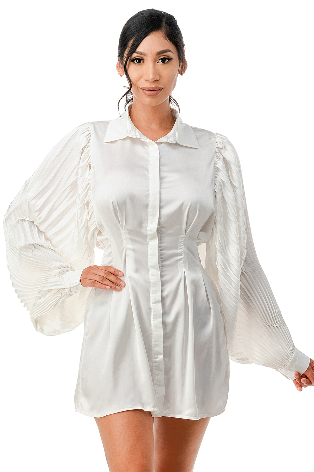Zetta Shirt Dress-White