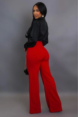 Miss Me Yet High Waist Pants-Red