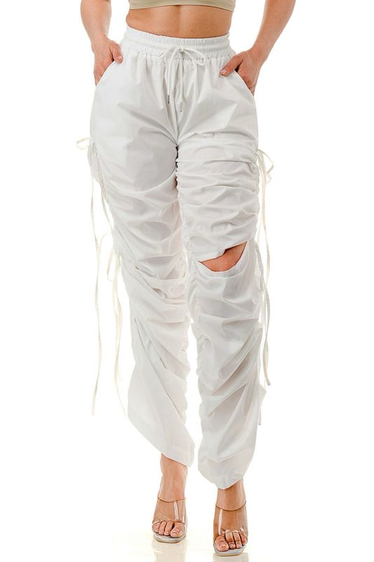 String Along Jogger Pants-White