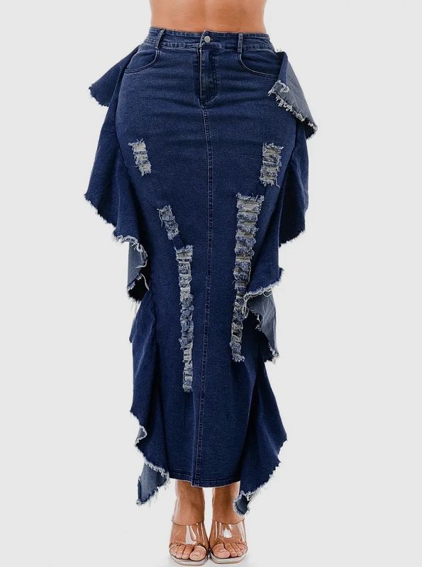 Riddle Me This Denim Skirt