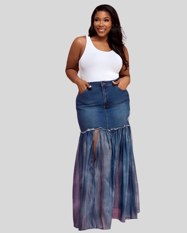 Rainstorm Denim Skirt