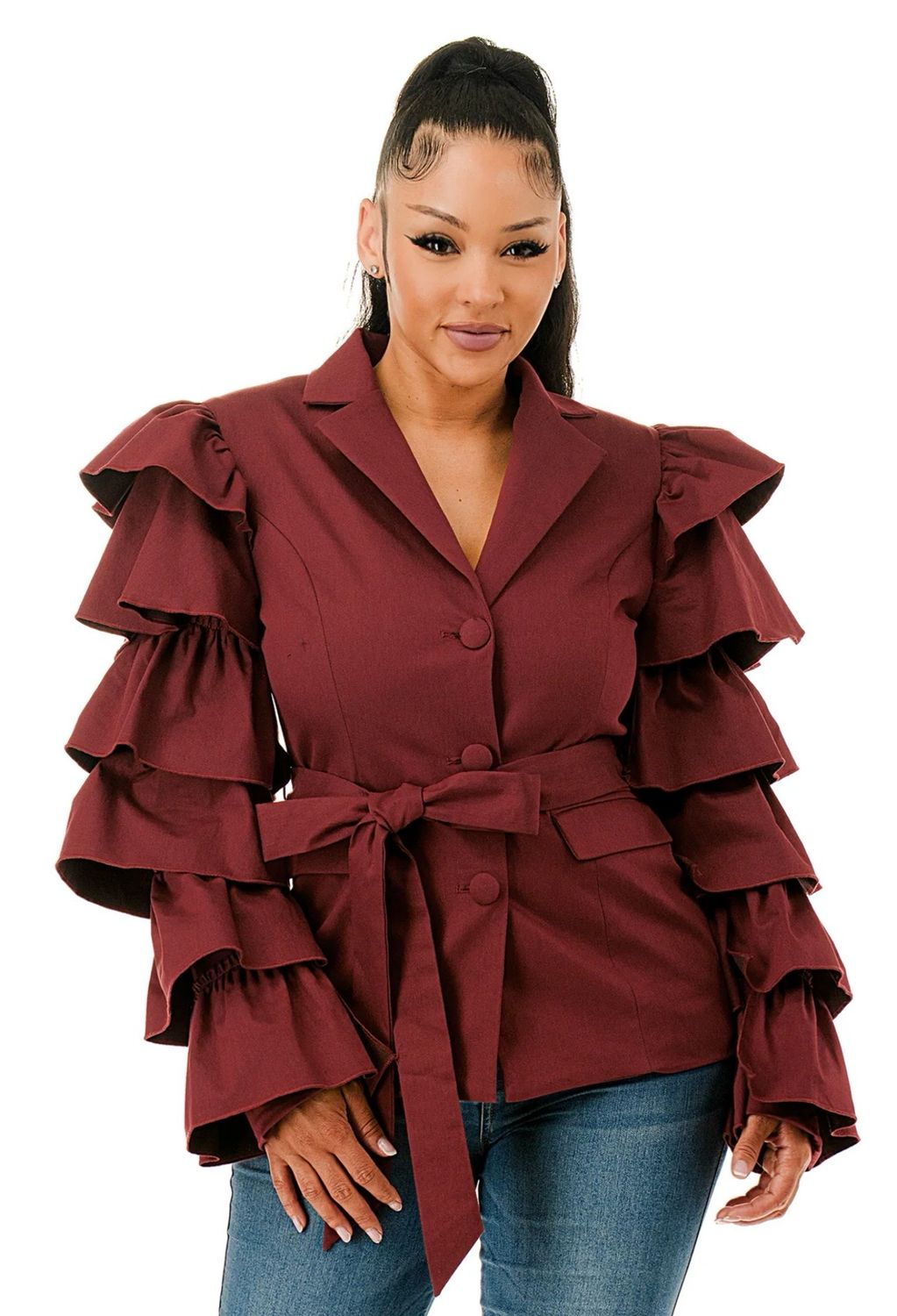 Standing Out Blazer-Dark Red Standing Out Blazer-Dark Red