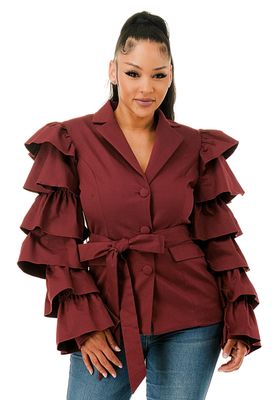 Standing Out Blazer-Dark Red Standing Out Blazer-Dark Red