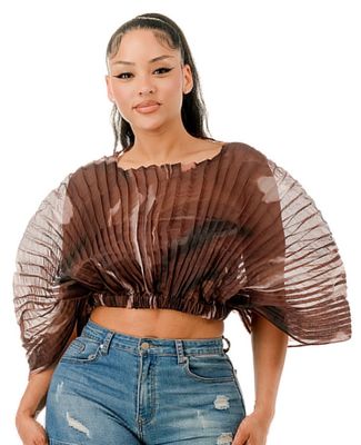 Beach Walk Top-Brown Print