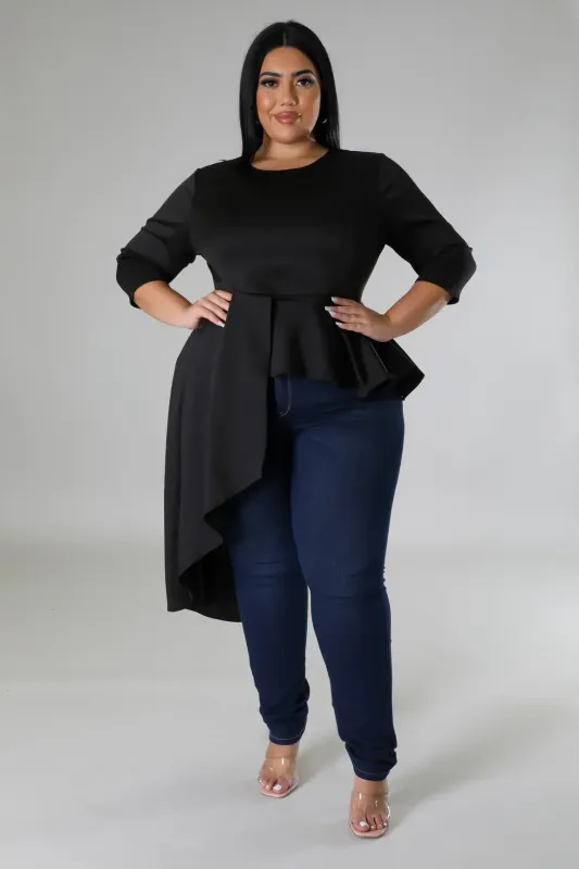 Casual Moments Top-Black